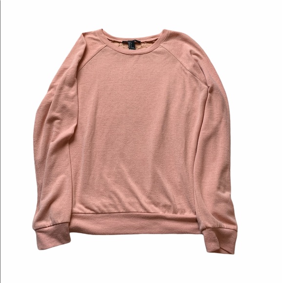 Forever 21 Orange Sweatshirt with LACE Back - Picture 1 of 5